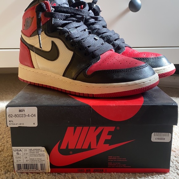 Air Jordan 1 Retro High OG BG ‘Bred Toe’ - Picture 5 of 9